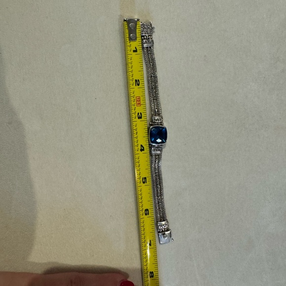 SARDA 925 Sterling Silver lab created Sapphire bracelet - Picture 12 of 15